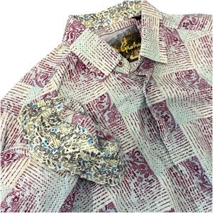 Robert Graham Sport Shirt Men's Size X3 Purple Colorful‎ Colorblock Paisley